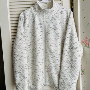 T by Talbots Fleece Lined White/Gray Jacket 1X